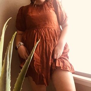 Burnt Orange Cottage Dress